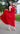 VESTIDO ROJO TABLON HALTER CORTE A