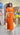 VESTIDO NARANJA CORTE A TABLONES